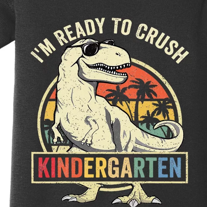 Im Ready To Crush Kindergarten Back To School Dinosaur Baby Bodysuit