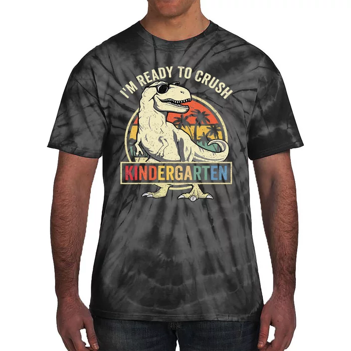 Im Ready To Crush Kindergarten Back To School Dinosaur Tie-Dye T-Shirt