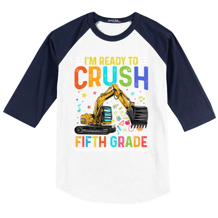 Im Ready To Crush Fifth Grade Team 5Th Grade Teacher Cute Gift Baseball Sleeve Shirt