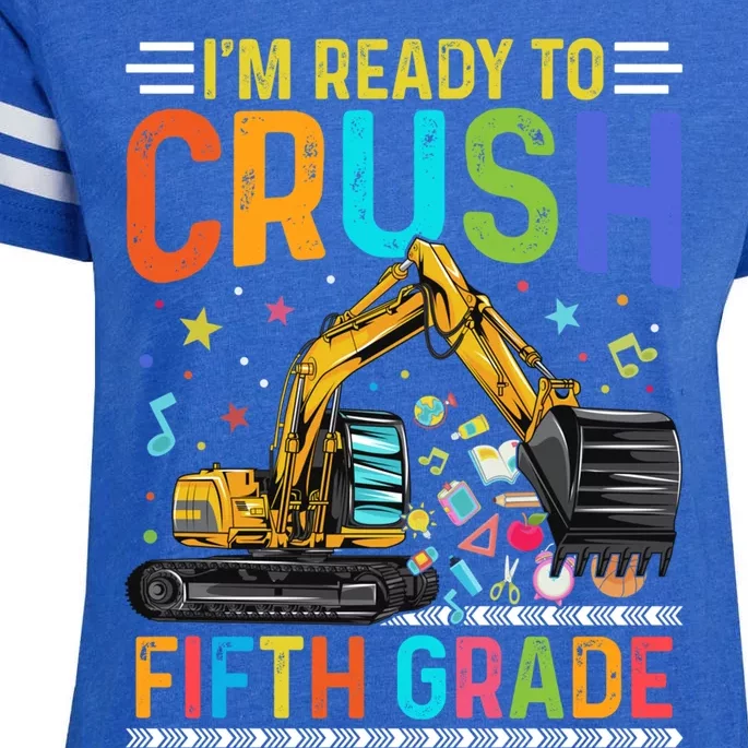 Im Ready To Crush Fifth Grade Team 5Th Grade Teacher Cute Gift Enza Ladies Jersey Football T-Shirt