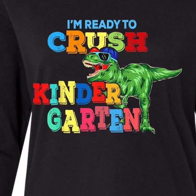 I'm Ready To Crush Kindergarten Dinosaur Back To School Kid Womens Cotton Relaxed Long Sleeve T-Shirt