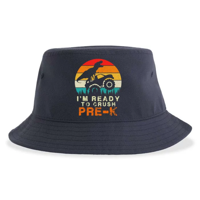 Im Ready To Crush Pre K Dino Monster Truck Back To School Sustainable Bucket Hat