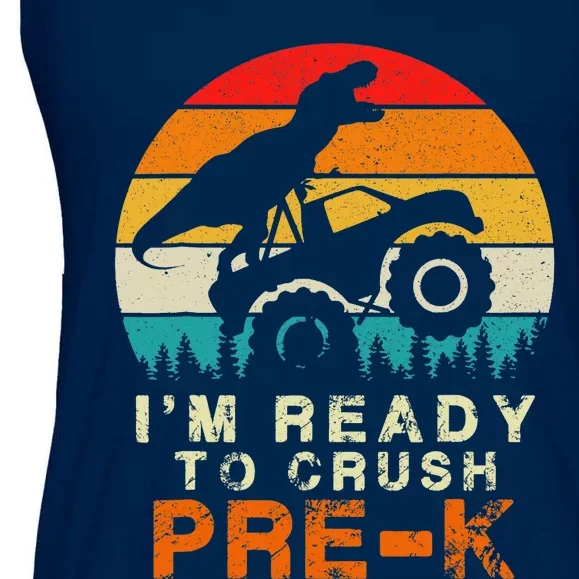 Im Ready To Crush Pre K Dino Monster Truck Back To School Ladies Essential Flowy Tank