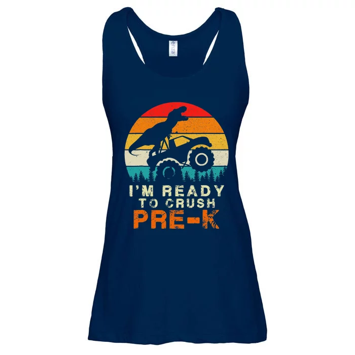 Im Ready To Crush Pre K Dino Monster Truck Back To School Ladies Essential Flowy Tank