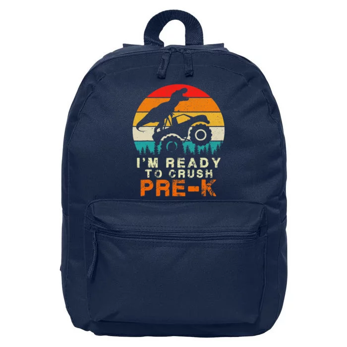 Im Ready To Crush Pre K Dino Monster Truck Back To School 16 in Basic Backpack