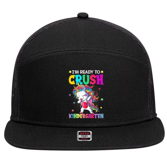 Im Ready To Crush Kindergarten Happy First Day Of School 7 Panel Mesh Trucker Snapback Hat