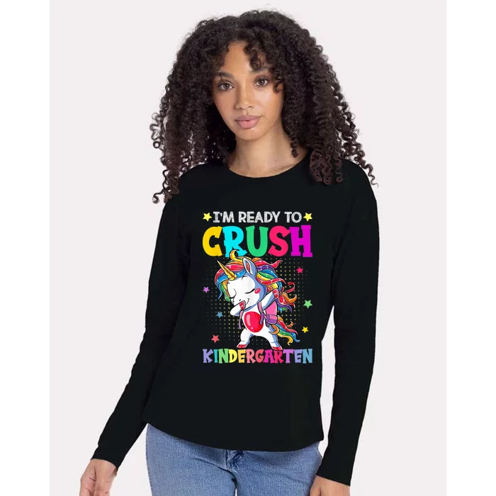 Im Ready To Crush Kindergarten Happy First Day Of School Womens Cotton Relaxed Long Sleeve T-Shirt