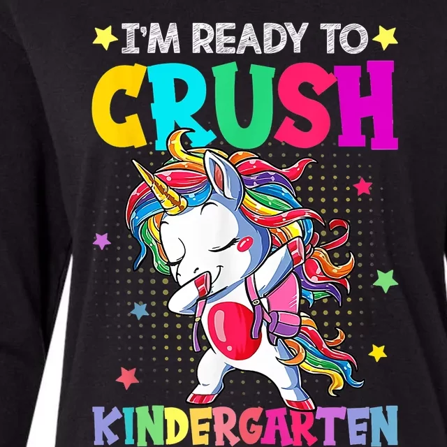 Im Ready To Crush Kindergarten Happy First Day Of School Womens Cotton Relaxed Long Sleeve T-Shirt