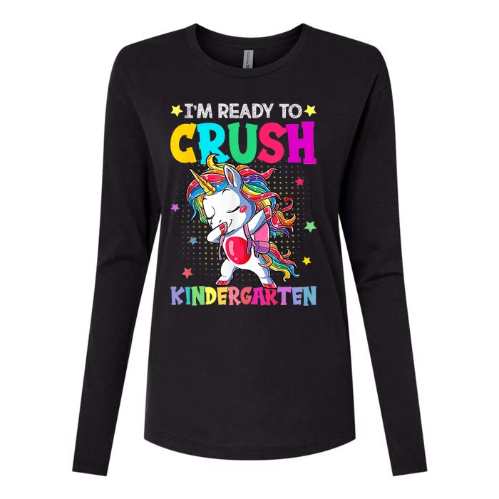 Im Ready To Crush Kindergarten Happy First Day Of School Womens Cotton Relaxed Long Sleeve T-Shirt