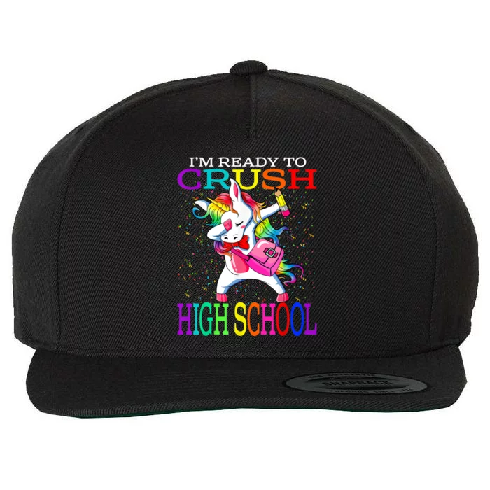 Im Ready To Crush High School Unicorn Back To School Wool Snapback Cap