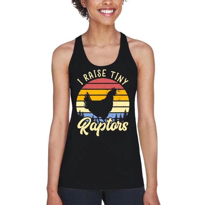 I Raise Tiny Raptors Vintage Chicken Mom Hen Women's Racerback Tank