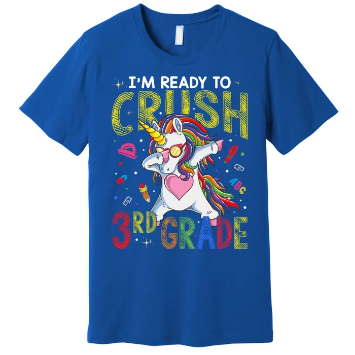 Im Ready To Crush 3Rd Grade Dabbing Unicorn Third Grade Great Gift Premium T-Shirt