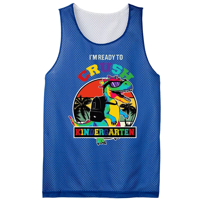 Im Ready To Crush Kindergarten Dinosaur Back To School Mesh Reversible Basketball Jersey Tank