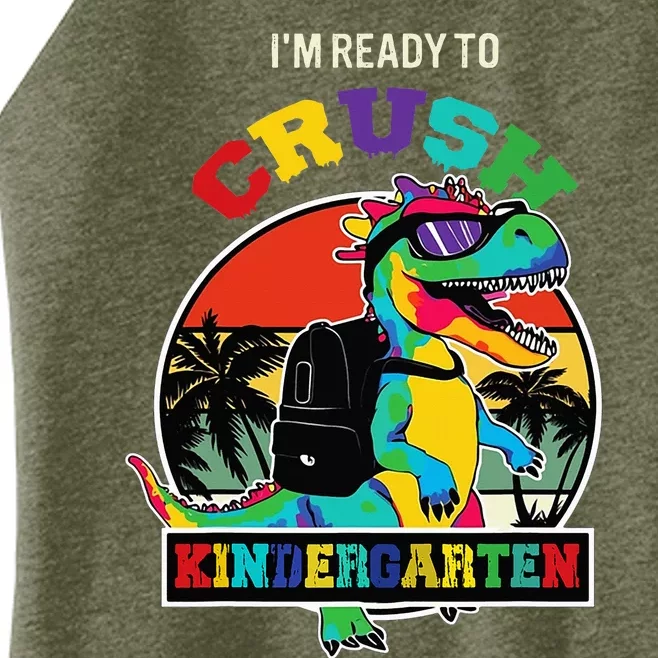 Im Ready To Crush Kindergarten Dinosaur Back To School Women’s Perfect Tri Rocker Tank