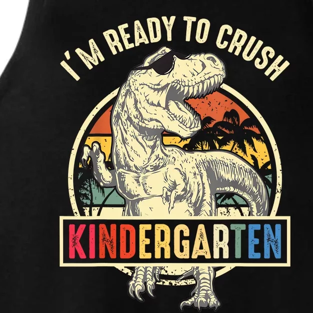 Im Ready To Crush Kindergarten Back To School Dinosaur Ladies Tri-Blend Wicking Tank