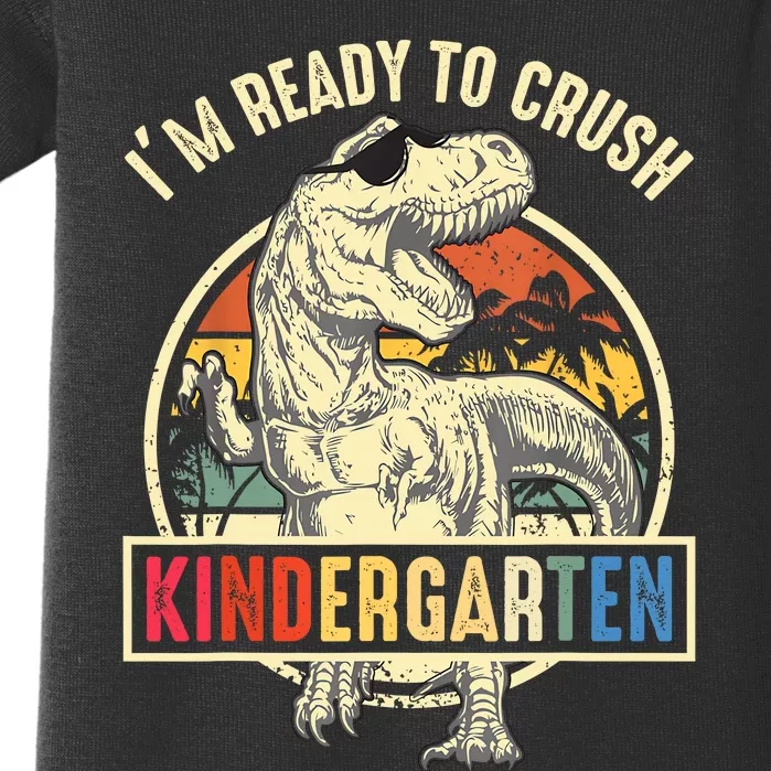 Im Ready To Crush Kindergarten Back To School Dinosaur Baby Bodysuit