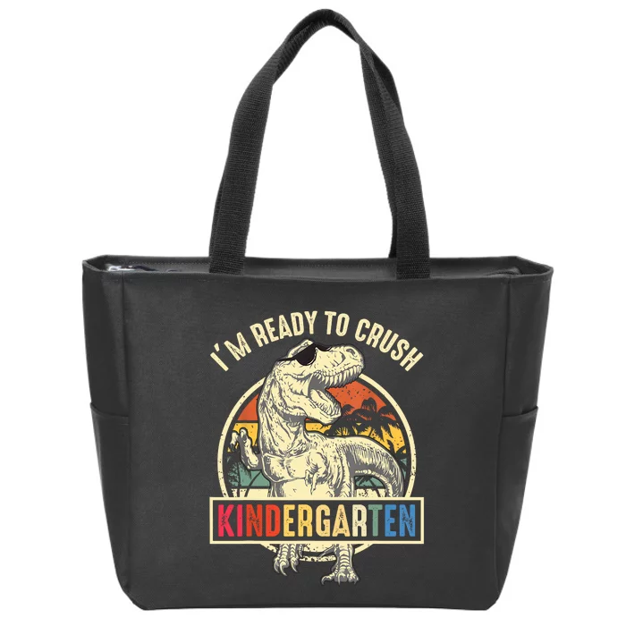 Im Ready To Crush Kindergarten Back To School Dinosaur Zip Tote Bag