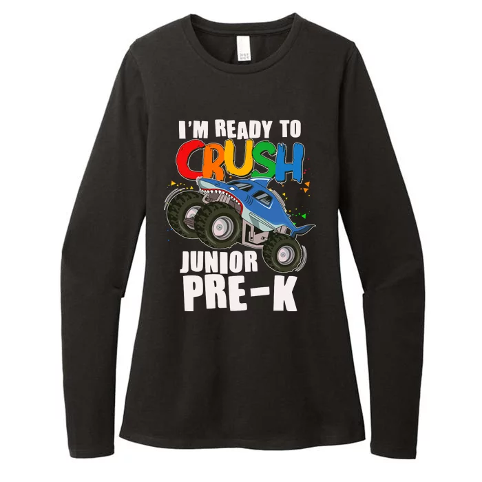 Im Ready To Crush Junior Pre K Shark Monster Truck Womens CVC Long Sleeve Shirt