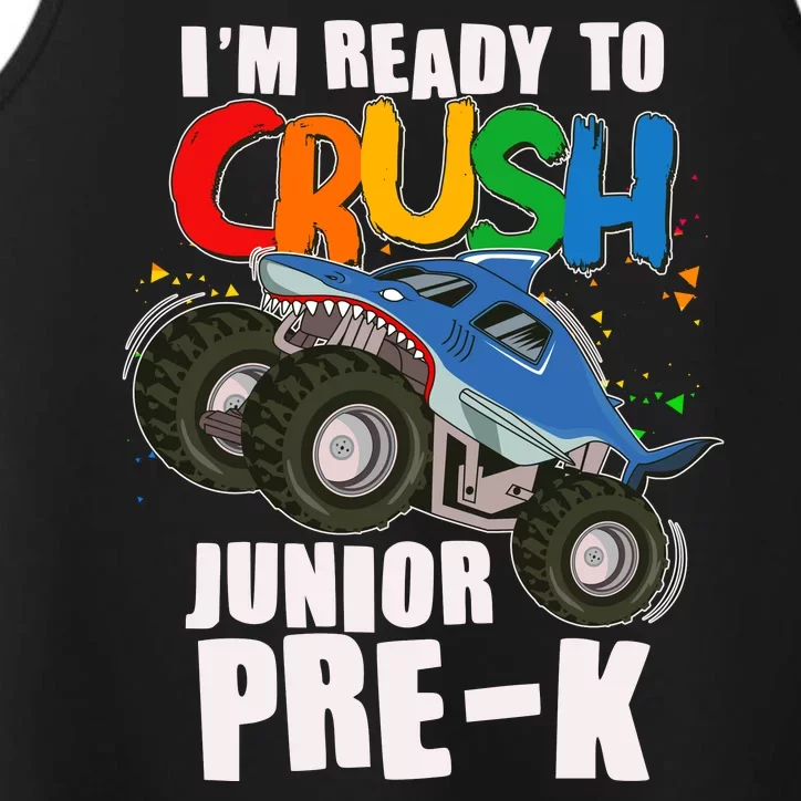 Im Ready To Crush Junior Pre K Shark Monster Truck Performance Tank