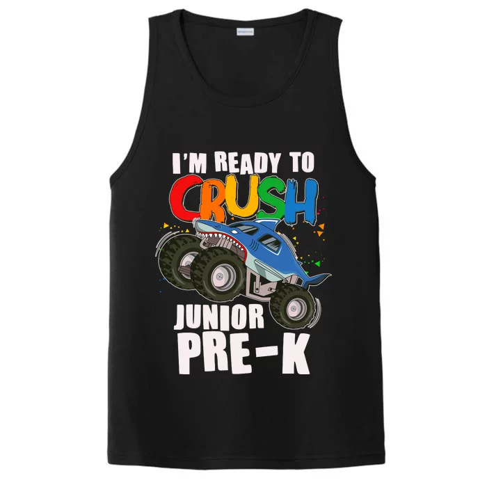 Im Ready To Crush Junior Pre K Shark Monster Truck Performance Tank