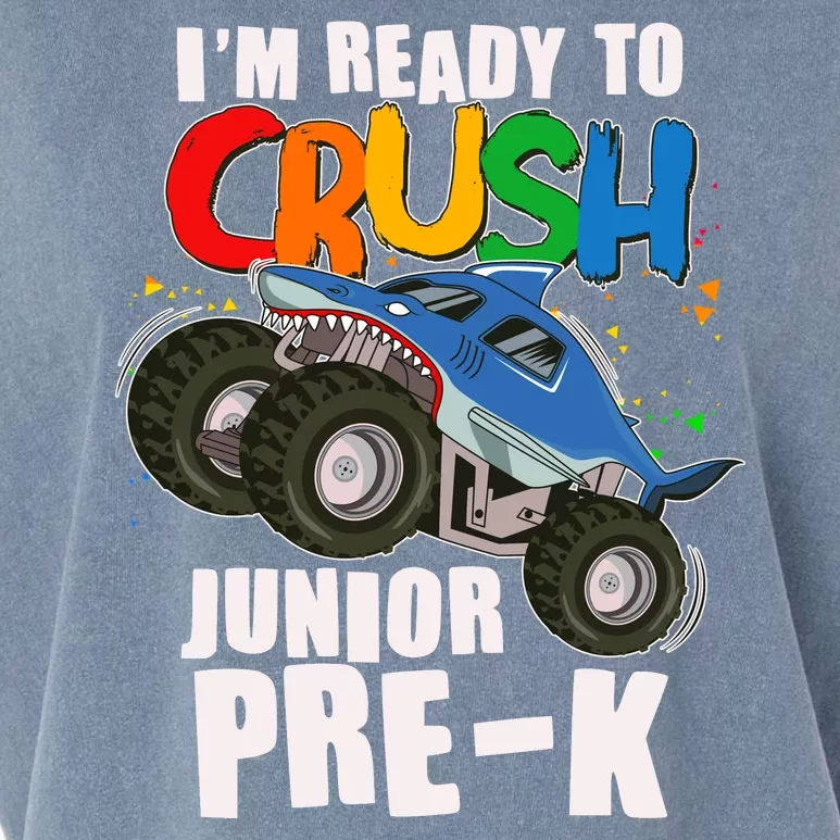 Im Ready To Crush Junior Pre K Shark Monster Truck Garment-Dyed Women's Muscle Tee