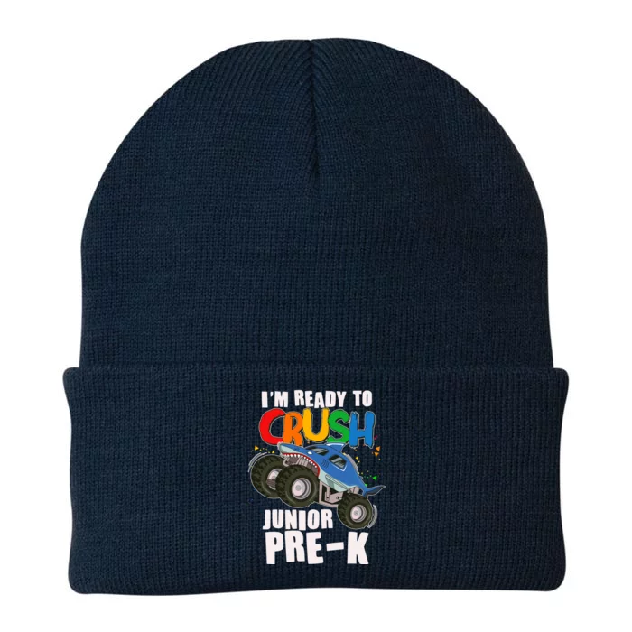 Im Ready To Crush Junior Pre K Shark Monster Truck Knit Cap Winter Beanie