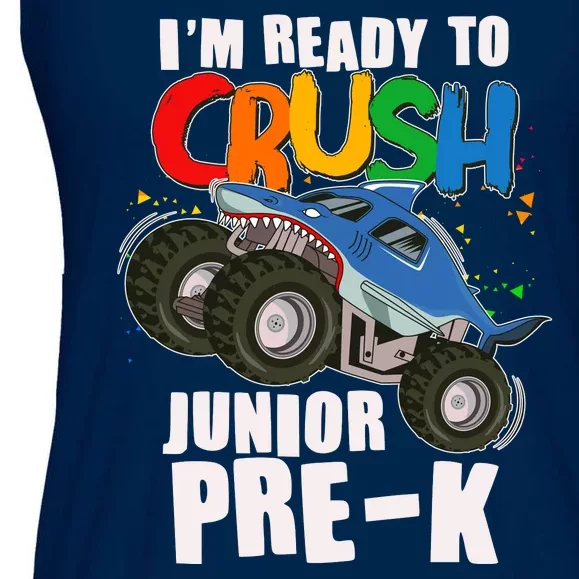 Im Ready To Crush Junior Pre K Shark Monster Truck Ladies Essential Flowy Tank