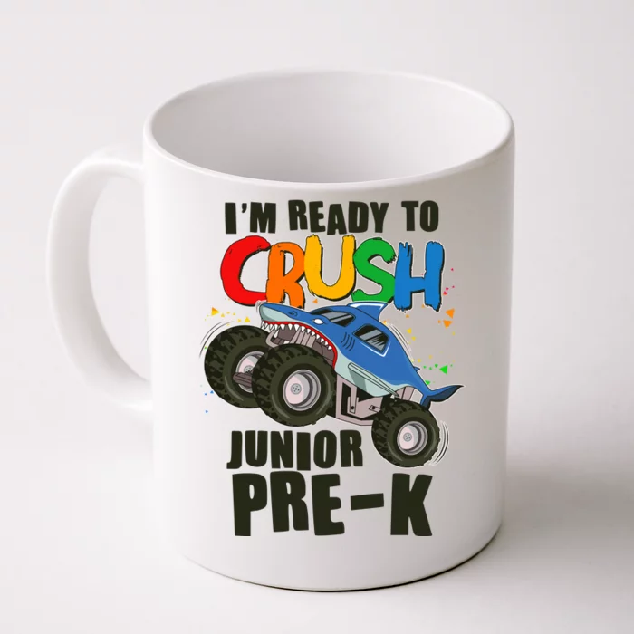 Im Ready To Crush Junior Pre K Shark Monster Truck Front & Back Coffee Mug