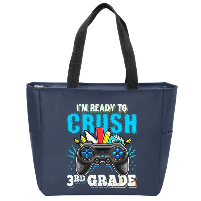 Im Ready To Crush 3rd Grade Back To School Video Game Boy Zip Tote Bag