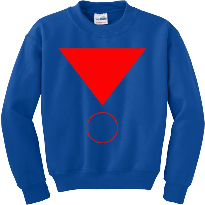 Inverted Red Triangle with a Simple Circle Geometric Form Kids Sweatshirt