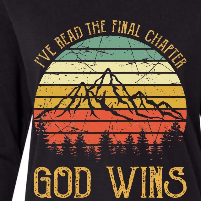 I’ve Read The Final Chapter God Wins retro Christian Womens Cotton Relaxed Long Sleeve T-Shirt