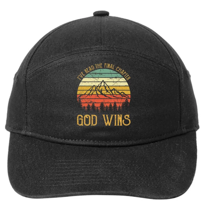 I’ve Read The Final Chapter God Wins retro Christian 7-Panel Snapback Hat