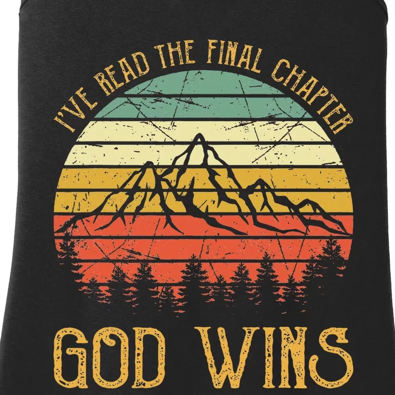 I’ve Read The Final Chapter God Wins retro Christian Ladies Essential Tank