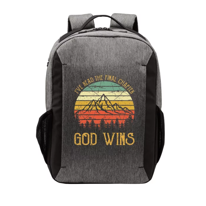 I’ve Read The Final Chapter God Wins retro Christian Vector Backpack