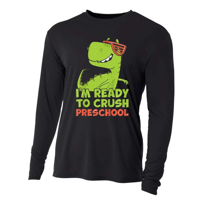 I'm Ready To Crush Preschool Dinosaur Back To School Cooling Performance Long Sleeve Crew