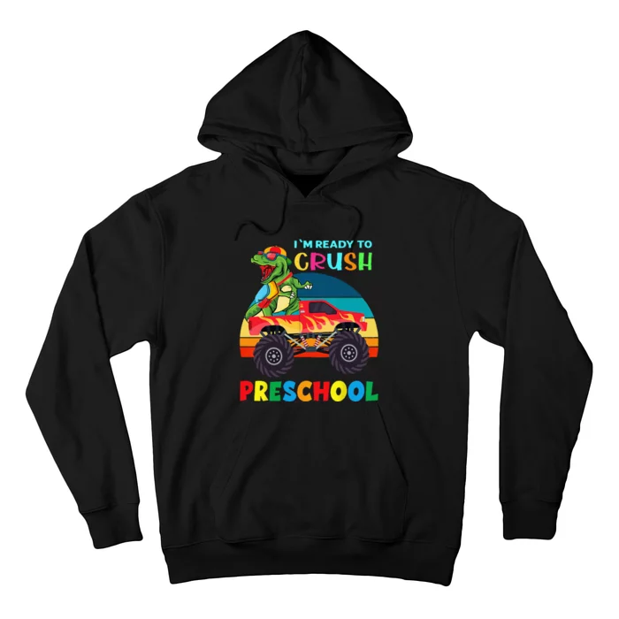 Im Ready To Crush Preschool Monster Truck Dinosaur Hoodie