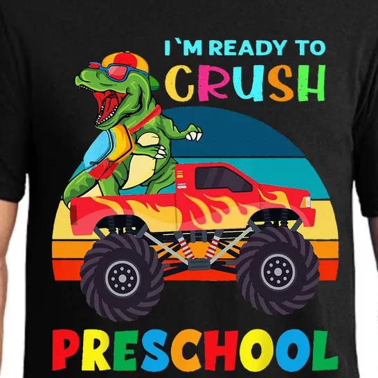 Im Ready To Crush Preschool Monster Truck Dinosaur Pajama Set