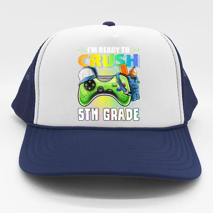 Im Ready To Crush 5th Grade Back To School Video Game Boy Trucker Hat