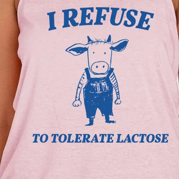 I Refuse To Tolerate Lactose Cow Women's Knotted Racerback Tank