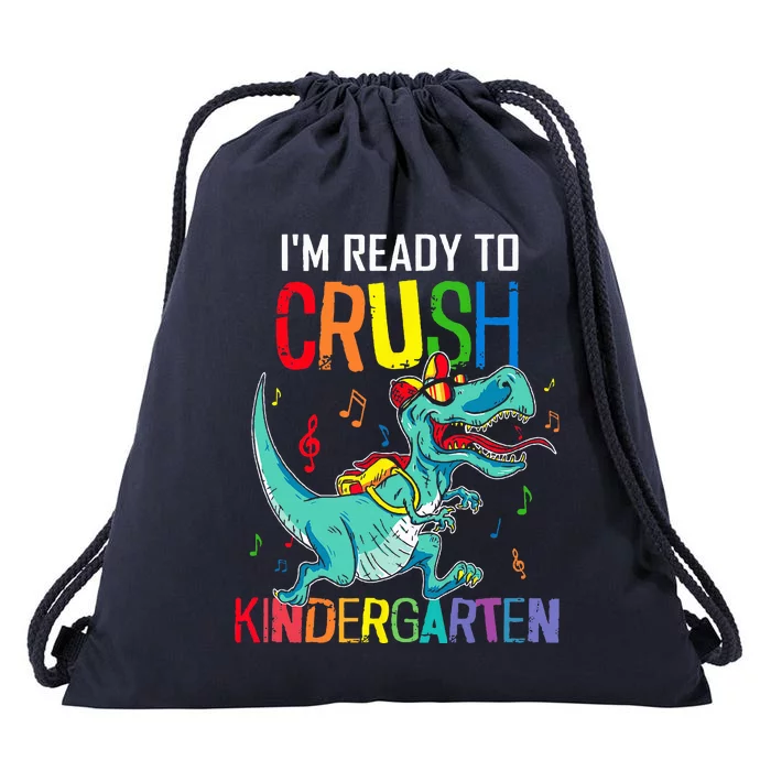 Im Ready To Crush Kindergarten Dinosaur Back To School Drawstring Bag