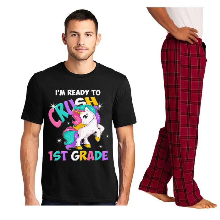 Im Ready To Crush 1st Grade Unicorn Back To School Pajama Set