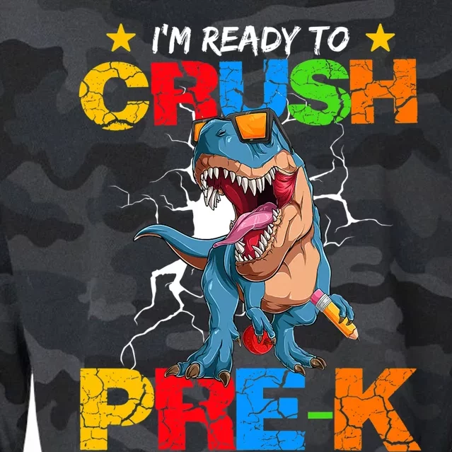 I'm Ready To Crush Pre K Dinosaur Back To School Cropped Pullover Crew