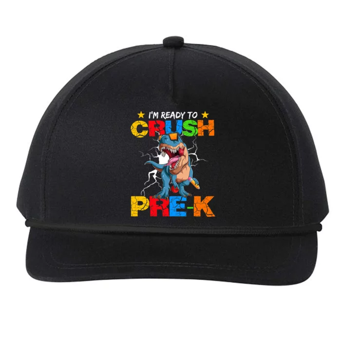 I'm Ready To Crush Pre K Dinosaur Back To School Snapback Five-Panel Rope Hat