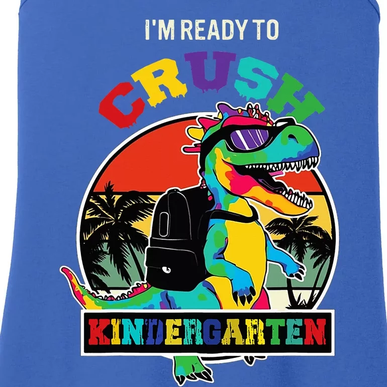 Im Ready To Crush Kindergarten Dinosaur Back To School Ladies Essential Tank