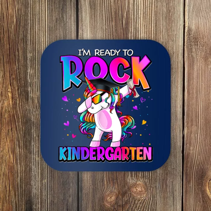 Im Ready To Rock Kindergarten Unicorn Back To School Girl Coaster