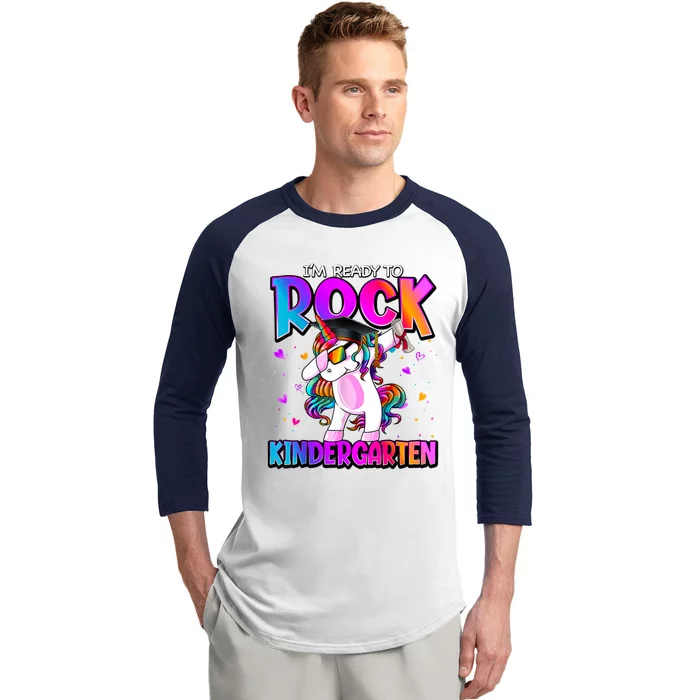 Im Ready To Rock Kindergarten Unicorn Back To School Girl Baseball Sleeve Shirt