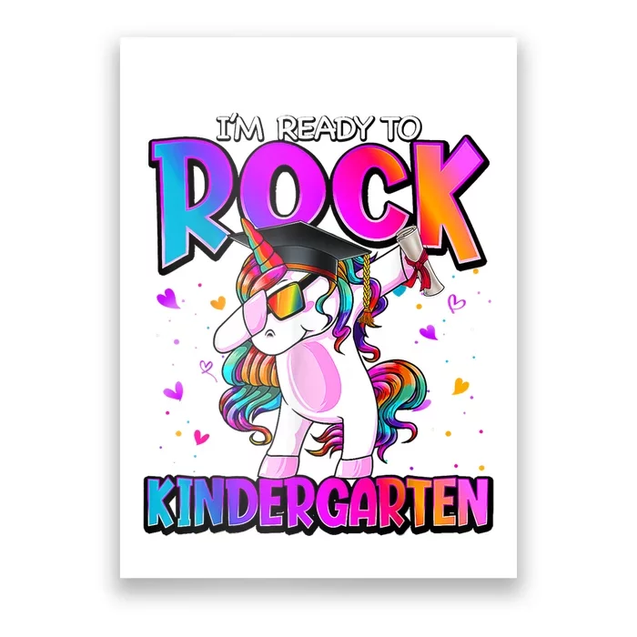 Im Ready To Rock Kindergarten Unicorn Back To School Girl Poster