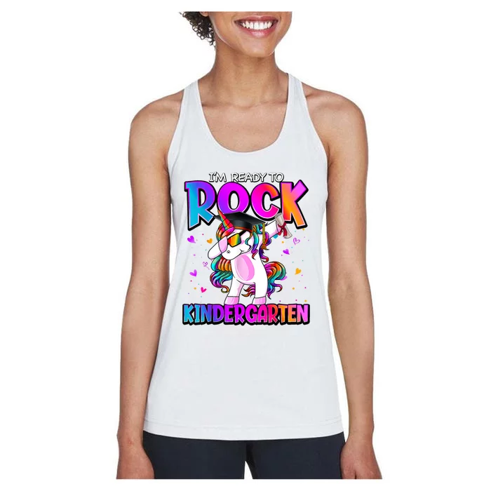 Im Ready To Rock Kindergarten Unicorn Back To School Girl Women's Racerback Tank