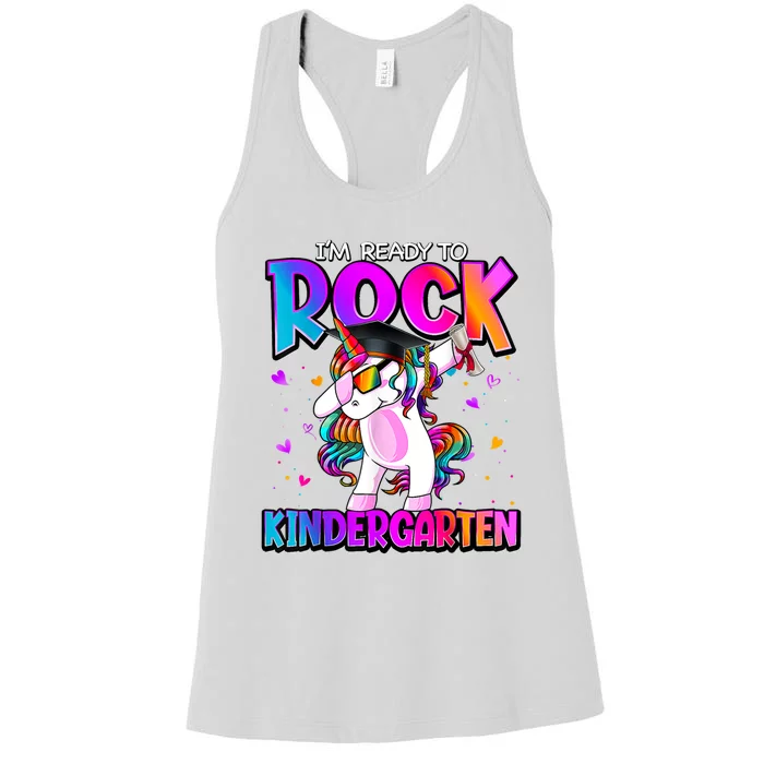 Im Ready To Rock Kindergarten Unicorn Back To School Girl Women's Racerback Tank