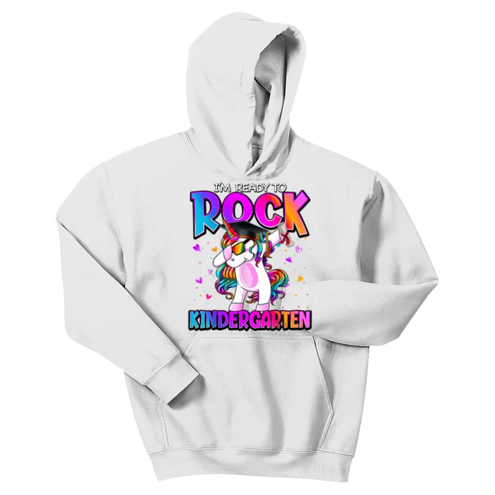 Im Ready To Rock Kindergarten Unicorn Back To School Girl Kids Hoodie